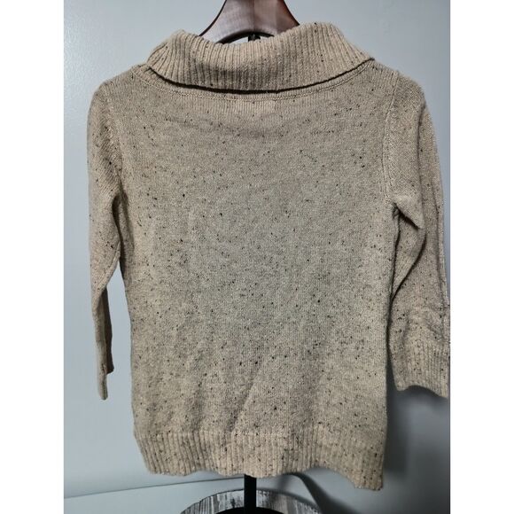 CHARTER CLUB: Beige 3/4 Sleeve Cowl-Neck Sweater, Women's Size P/S - Picture 2 of 6